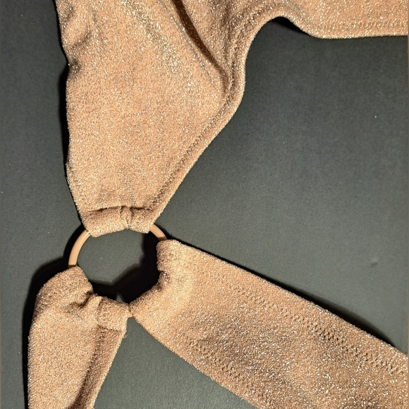 SKIMS Glitter Sparkle 1 Piece Swimsuit Sexy Monokini Sienna Nude Tan 22 24 3X - Picture 4 of 9